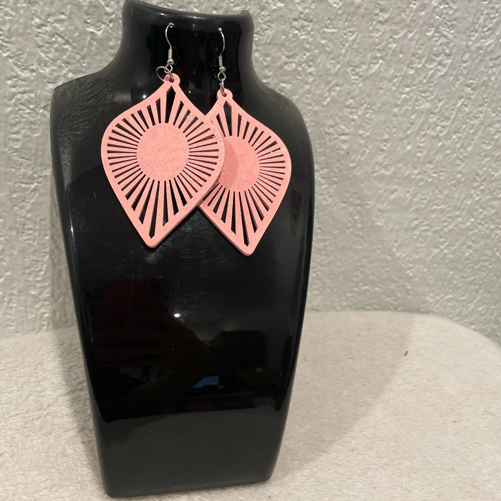 Elegant Pink Geometric Earrings acrylic